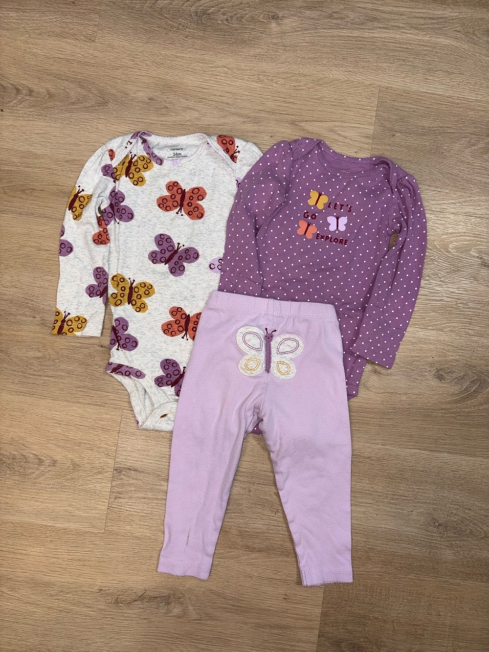 Carter's Purple and Pink Butterfly Matching Set